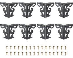 7.5cm Hollow Furniture Legs - Set of 8 - Moderne Metalen Driehoekige Sofa Poten - Vervangingspoten voor Meubels - Kast - Dresser - Tafel - Stoel - Ottoman - Boekenkast - Garderobe - Zwart