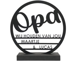 76%ANDERS Gepersonaliseerd Opa bord - 100% recycled – Rond 20 cm – Met Eigen Tekst en Naam – Cadeau voor opa – Vaderdag, Verjaardag of kerst
