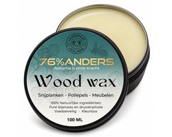 76%ANDERS Woodwax - 100 ML wrijfwas voor snijplanken - 100% natuurlijk - voedselveilig - kleurloos - snijplank olie - pollepel - meubels