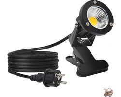 7W LED Spotlicht - Warm Wit 2700K - Met Klem - 2m Kabel met Stekker - LED Tuinverlichting - Tuinspot - Gazonspot - Waterdicht IP65 - Buitenverlichting - Energieklasse F