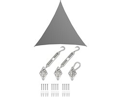 7x7x7 UV Zonnezeil Driehoek Luchtdoorlatend - Driehoekig Schaduwdoek met Stalen Bevestiging