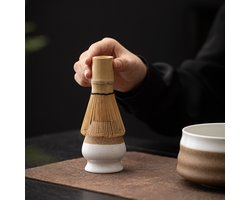8-delige keramische matcha-gardehouders, huishoudelijk opbergrek voor theeceremonie，6cm*7cm，Keramische theegarde in de vorm van een hoed