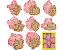 8-delige koekjesvorm - Thanksgiving herfstdecoratie - DIY kinderkoekjesvormset - Thanksgiving koekjesvorm - Pompoentaart