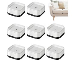 8-delige meubelliftset, 3,5 cm dik, stapelbare bedpootlifters, antislip meubellifters, 5 cm binnendiameter, geschikt voor stoelen, banken, wasmachines, enz. (wit)