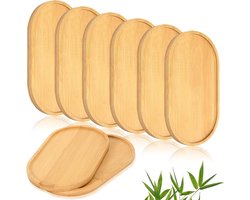 8-delige set houten dienbladen van bamboe - Kleine serveerplanken voor thee, koffie en cake