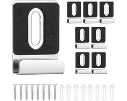 8-delige Set Spiegels Bevestigingsclips voor Wandmontage - Duurzame Metalen Haken met Schroeven en Rubber Pads voor Frameloze Spiegels