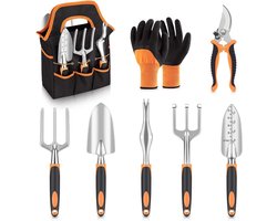 8-delige tuingereedschapset, complete tuinset, tuincadeau, inclusief opbergtas.