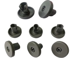 8-delige vaatwasserwielenset - Vaatwasserwielen voor de onderste rek - trillingsdempers wasmachine - rubber mat - Vaatwasserwielen - Hittebestendige wielaccessoires - Lichtgrijs