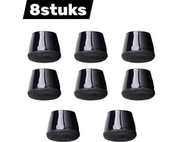 8-delige vilten siliconen tafel- en stoelpoothoezen - Home Quiet Stool Sofa Leg Pads - Slijtvaste antislip meubelpoothoezen - Dikke zwarte middelgrote maat