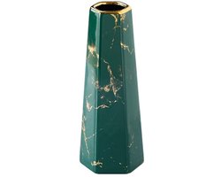 8" Groen Goud Afwerking Marmeren Keramische Bloem Vaas voor Home Decor, Tafel Centerpieces, Vrienden en Familie, Kerstmis, Bruiloft, Bruids Douche
