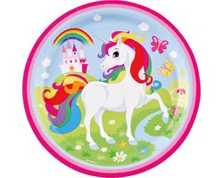 8 kartonnen bordjes - Unicorn