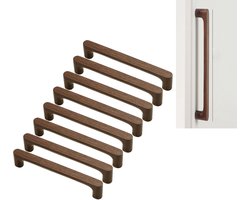 8 massief houten meubelgrepen, deurklinken met een boorgatafstand van 224 mm, stripgrepen geschikt voor keukenkasten, lades en commodes - zwart