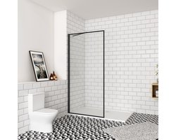8 mm NANO glazen inloopdouche 120x200 cm (verstelbaar van 1180-1200 mm) + 50 cm zwarte Stabilisatiestang