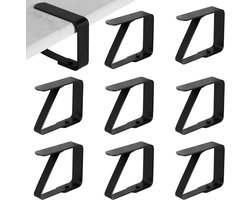 8-pack - Zwart - Tafelkleedklemmen voor buiten, tafelkleedklemmen/houders van roestvrij staal - Metalen tafelkleedklemmen van hoge kwaliteit - Klemmenhouders voor picknicktafels - Geschikt voor picknickfeesten en bruiloften in de buitenlucht