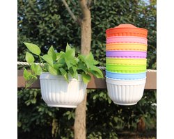 8 Pcs 21cm Vertical Wall Flowers for Hanging Garden Living Room Window Indoor Outdoor Kitchen Herbs Balcony Handrail Shelf Fence Grid Decoration