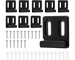 8 Piece Metal Mirror Pendant Clip Set - Robuste Spiegel Wandmontage met Schroeven - Uitbreidingspluggen Hardware Spiegelhouder Clips voor Frameless Displays - Tegel Reclameborden (Zwart)