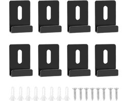 8 Piece Mirror Clips voor Wandmontage - Metalen Spiegelhouder Clips - Frameless Wide Channel Spiegel Bevestigingsclips - Heavy Duty Tegel Hanger Beugel voor Reclamebord - Met Schroeven