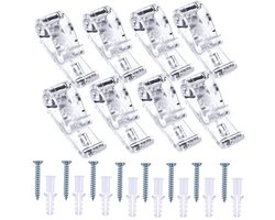 8 sets vouwgordijn, P-clip, kunststof vouwgordijn, kettingkoord, P-klemmen, kinderbeveiliging, rolgordijnclips voor jaloezieën met 8 schroeven en 8 kunststof zuilen