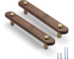8 stks 3.8 inch Walnoot Messing Kast Deurgrepen Kast Wijnkast Kledingkast Lade Deur trekt