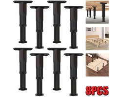 8 Stuks (13-22 CM) Verstelbare Steunpoten voor Bedframes – Robuuste Middensteunpoten voor Lattenbodems – Duurzame Meubelpoten voor Bedframes, Banken, Ladekasten en Tafels – Vervangende Meubelpoten