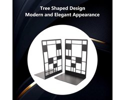 8 stuks boekensteunen zwart - antislip metalen boekensteunen voor kinderen - decoratieve houders voor thuis boeksteun