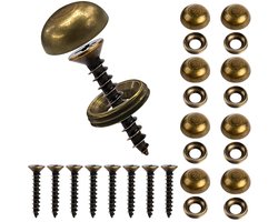 8 stuks decoratieve messing schroeven met doppen, zelftappende schroeven, decoratieve afdekking, kastdeuren en raamschroeven, spiegelschroeven, handgemaakt hout voor meubelbevestiging (15 mm)