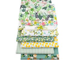 8 Stuks Fat Quarter Stof Bundel 100% Katoen 50x50cm Quiltstof voor Patchwork en Naaien Bloemenpatroon