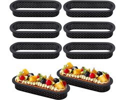 8 stuks geperforeerde taartringen - taartvorm - mousse ring - cake cirkel - muffinringen - DIY - cirkels - keukengereedschap tartelette vormen