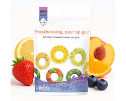 8 stuks Geurwater aroma pods - Geurwater Pods - Geurpods - 8 Verschillende Smaken - Cranberry - Red bull - lemon - Orange - Watermelon - Pineapple - Peach and Cola - Geschikt voor alle geurflessen
