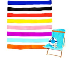 8 Stuks Handdoekbanden Voor Strand - Elastische Strandstoel Clips Banden - Rekbare Strandhanddoekbanden - Kleurrijke Strandstoel Handdoekbanden - Strandaccessoires
