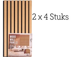 8 stuks Houten Wandpanelen (2x4) - 60 x 30 cm - MDF - Vilt