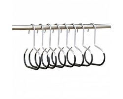 8 stuks- kapstokhaken-kapstok- kapstokhaak -kapstokhaken -sjaalhangers- riemhanger voor garderobe- antislip strikken ophanghaak- metalen hoedenringhangers- kastorganizer voor het ophangen van jas, hoed, handdoek, sjaal, tas, sleutel,