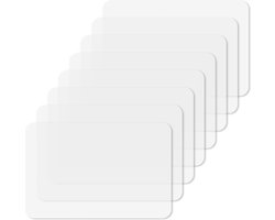 8 stuks kunststof placemats, tafelmatten, kristalhelder, hittebestendig, eetmatten, als placemat, tafelbeschermingsmat of schrijfonderlegger (43 x 28 cm)