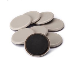 8 Stuks Meubel Sliders - Herbruikbaar - Robuuste meubelglijders - Voor tapijt, hardhouten vloeren - Kunststof verhuispads - Voor zware meubels - Vloerbeschermers - Meubelroller - beige - 3,5 inch
