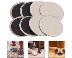 8 stuks Meubelglijders - 3 1/2" herbruikbare meubelglijders voor tapijt, robuuste meubelglijders en verhuizers voor hardhouten vloeren, kunststof verhuispads voor zware meubels, vloerbeschermers