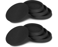 8 stuks - Meubelmatten - 76*76*9 mm - 6,3 cm ronde meubelmat - antislip meubelbeschermers - rubberen meubelbeschermers - voor hardhouten vloeren - vloerbeschermers - voor bedden, kasten, banken, stoelen en tafels - zwart