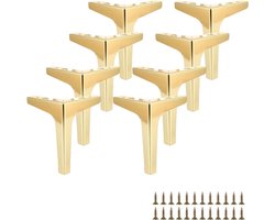 8 stuks meubelpoten van metaal, 17 cm driehoekige kastpoten, gouden poten met schroeven voor bank, meubels en salontafel