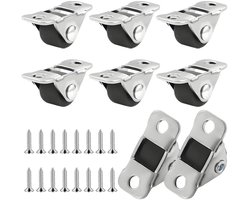 8 stuks meubelwielen, klein, 1,3 cm, rubberen wielen met stalen bovenplaat, mini stille bokwielen, vaste metalen plaat, voor kleine meubels, tafel, kast, wagen