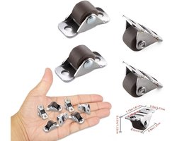 8 Stuks mini-zwenkwielen – Meubelwielen - mini vaste wielen - kleine enkelzijdige wielen - Meubelbouw DIY - Geschikt voor meubels, kleine apparaten, rolkasten, lades - LOUZIR