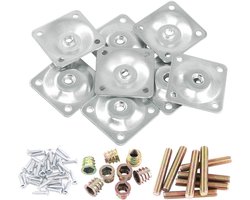 8 stuks montageplaten voor meubelpoten, 8 stuks beenbevestigingsplaat met 40 schroeven en 5/16 inch bouten voor meubels, banken, stoelen