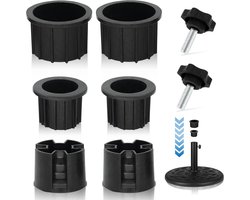 8 stuks - Oogdoppen en hoezen voor parasolvoeten - Vervangende onderdelen voor patioparasolvoeten - Stabilisatiehoes voor parasolvoeten