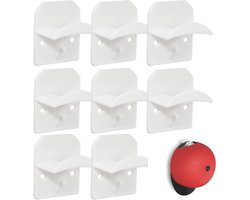 8 Stuks Petten Organizer - Hoedenrek - Petjeshouder - Hoeden Opberger - Pettenrek - Petten Houder - Petten Rek Kapstok - Zelfklevend Multifunctioneel - Voor Muur - Zelfklevend - Voor Mutsen, Hoofdtelefoons, Sjaals, Tassen, Sleutelhangers - Wit