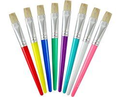 8 stuks platte punten, Dry Brush kwastenset, nylon borstels, droogkwast voor schilderen, ronde vulborstel voor acryl, olie, aquarel, schilderen, krijt, doe-het-zelf handwerk