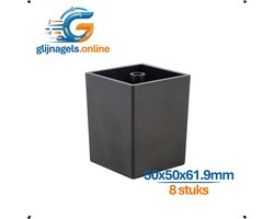 8 STUKS PREMIUM AANSCHROEFVOETEN ZWART 50x50 mm – Vierkante Meubelpoten en Meubelvoeten – Meubelverhogers voor Bank, Kast & Tafel – Kunststof Voeten om Meubels te Ophogen – Beschermt tegen Vocht & Slijtage – Binnen & Buiten geschikt – Incl Schroeven