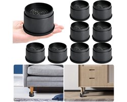 8 stuks Rond bedverhogers - stevige en stabiele meubelverhogers - antislip bedverhogingsblokken - robuuste rubberen bedverhogers - multifunctionele meubelverhogers - eenvoudig te installeren voor tafel en bank | Cyslmuk®