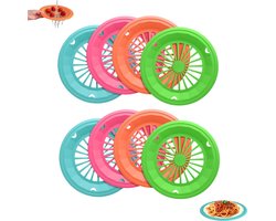 8 stuks - Ronde uitlekmand - Kleurrijke geperforeerde papieren bordenhouder - Herbruikbare houder - 26,5 cm papieren bordenhouder - Bakvormhouder met gleuf - Geschikt voor picknicks, feestjes en barbecues