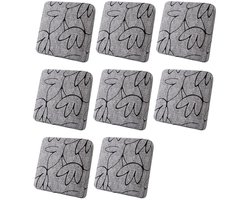 8 Stuks - Stretch Kussenhoezen voor 1-zitsbank - Bankkussenhoezen - Bankbeschermer - Polyester - Zitkussenhoes - Meubelhoes - Machinewasbaar, Antislip en Snell te monteren - Tegen vlekken en beschadigingen - Geschikt voor alle seizoenen - Grijs