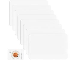 8 stuks transparante tafelonderleggers 30x40 cm - Hittebestendige, afwasbare onderzetters voor eettafel, keuken, bureau - Antislip bescherming - Kunststof placemats