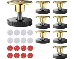 8 stuks verstelbare meubelpoten, 33-40 mm meubelpoten met stelvoeten krasbestendig voor kasten, bedpoten, tafels, banken - zwart - 33mm