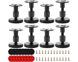 8 stuks verstelbare meubelpoten - 47 - 64 mm - metaal - zwart - in hoogte verstelbaar - meubelpoten met anti-slip pad - geen boren voor kast - bank - nachtkastje - leerstoel - bed